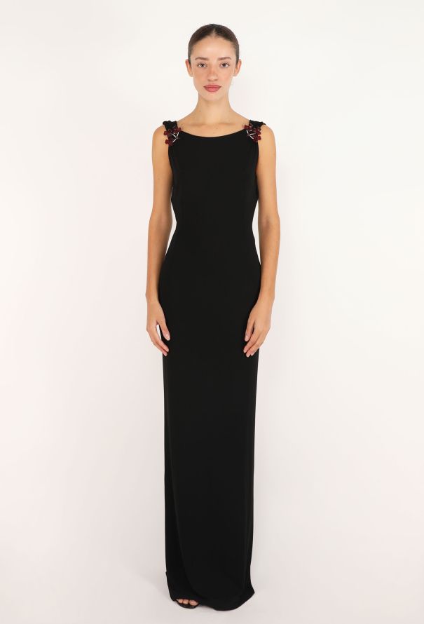Dolce & Gabbana Brooch Jersey Sheath Gown, 1998 - 1