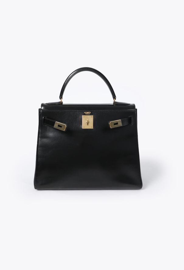 Hermès Exquisite Vintage Black Box Kelly Retourné 28 - 3