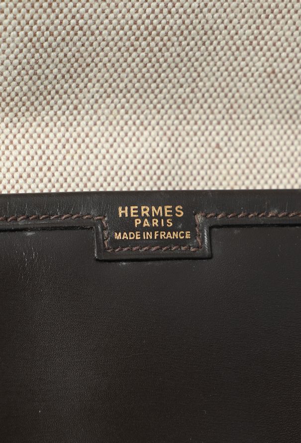 Hermès Vintage Brown Box Jige GM Clutch - 12