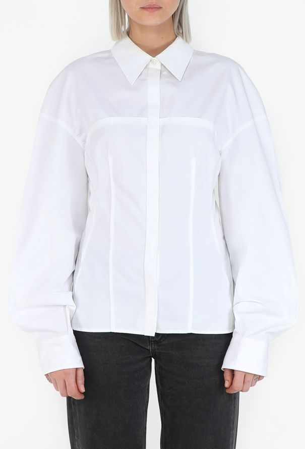 Alexander McQueen Bustier Seam Poplin Shirt - 2