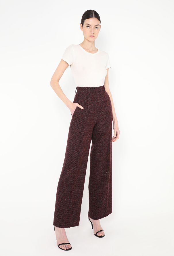 Prada High-Waisted Tweed Trousers - 3