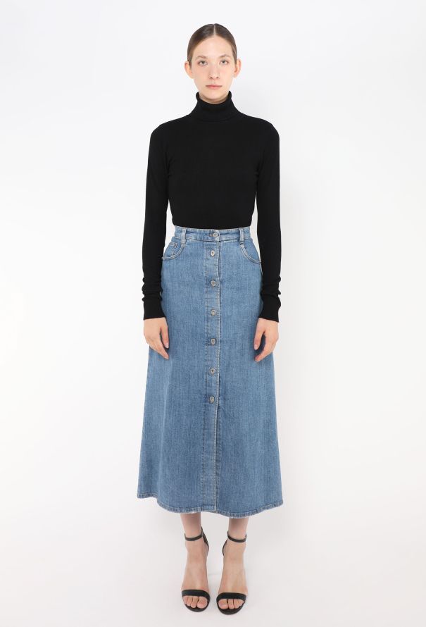 Miu Miu Denim A-Line Skirt - 1