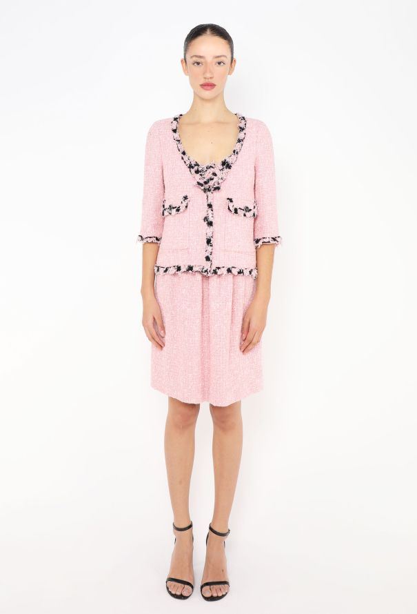 Chanel S/S 2007 Tweed Frayed Trim Jacket - 5