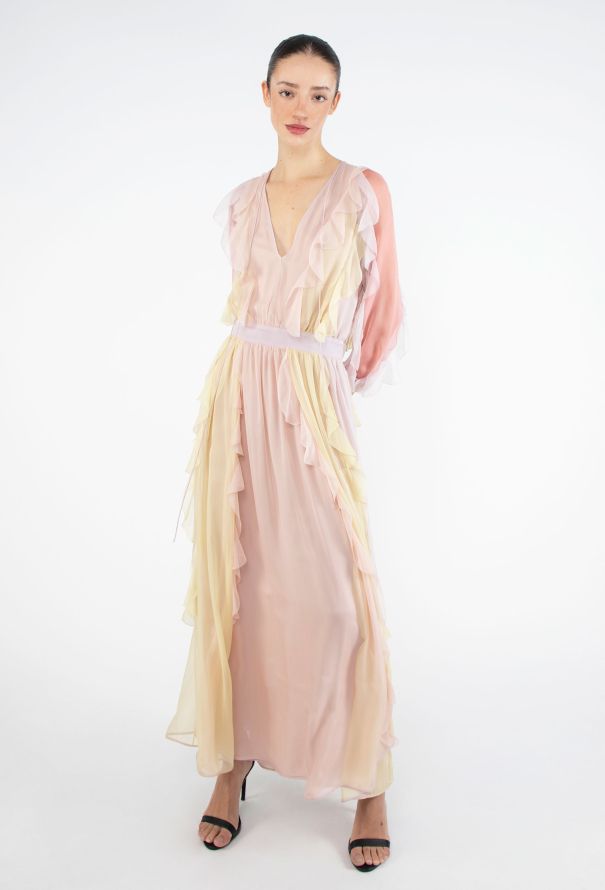 Valentino S/S 2015 Ruffled Chiffon Dress - 4