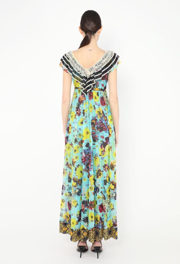 Jean Paul Gaultier Floral Lace Trim Maxi Dress - 5 Jean Paul Gaultier Floral Lace Trim Maxi Dress - 5
