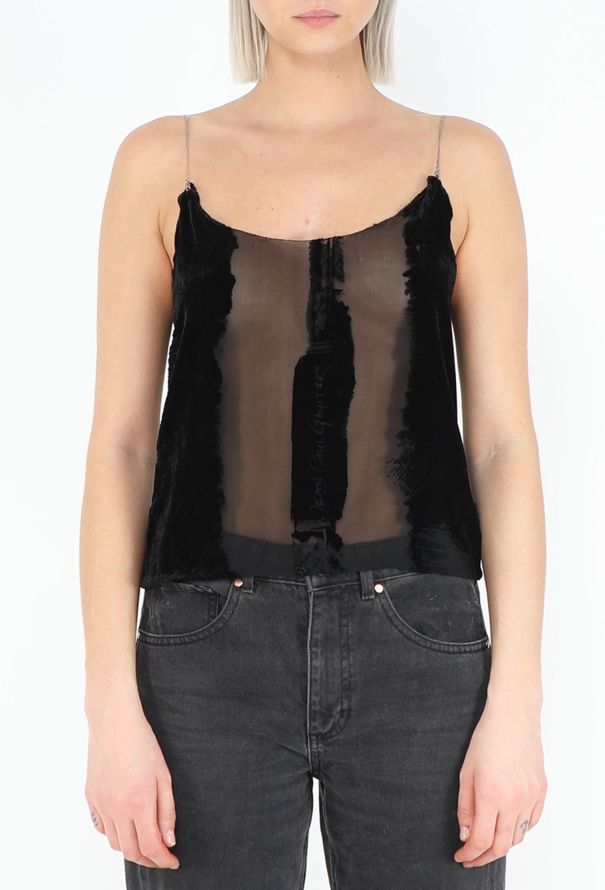 Jean Paul Gaultier Early 2000s Velvet Dévoré Camisole - 1