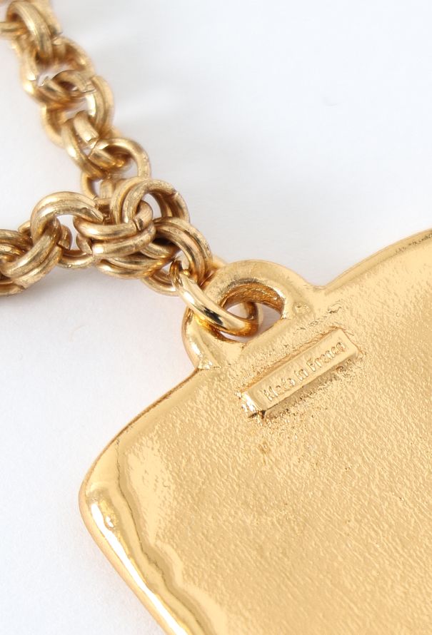 Saint Laurent Vintage Hammered Logo Sautoir - 7 Saint Laurent Vintage Hammered Logo Sautoir - 7