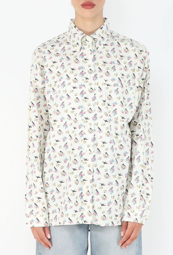 Prada Bird Print Cotton Shirt - 1