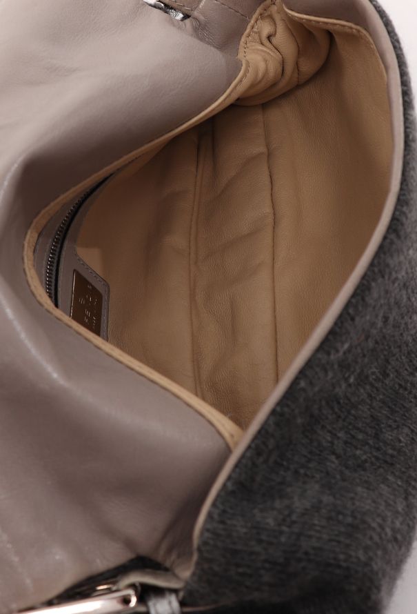 Fendi Vintage Cashmere & Lizard Baguette Bag - 12