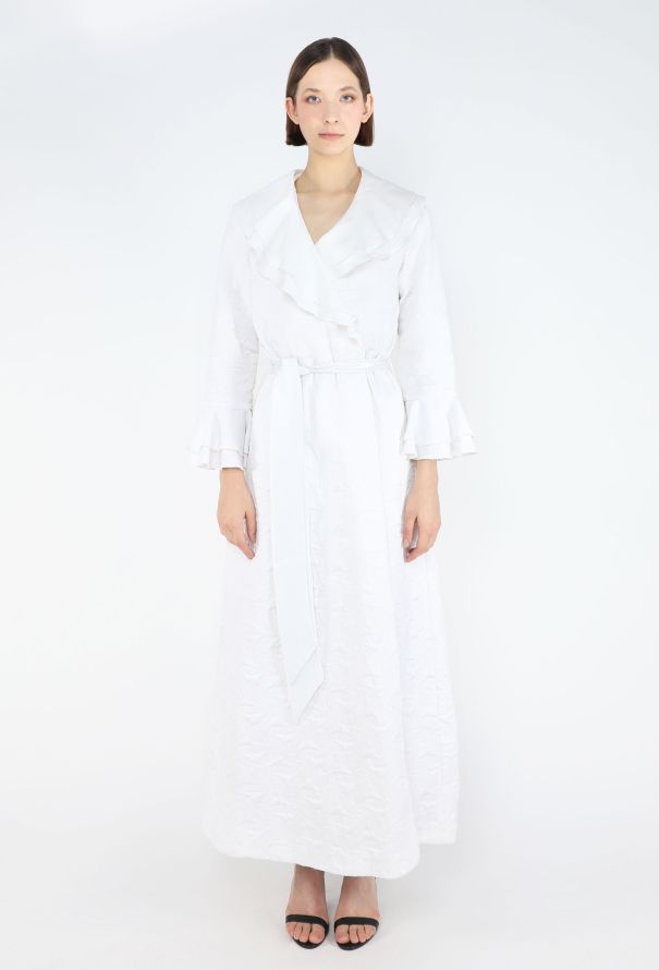 Dior Vintage Ruffled Jacquard Night Gown - 1