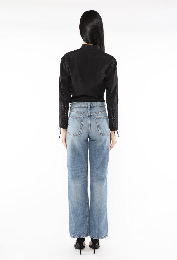 Saint Laurent Lace-Up Corset Cuff Shirt, 2001 - 6