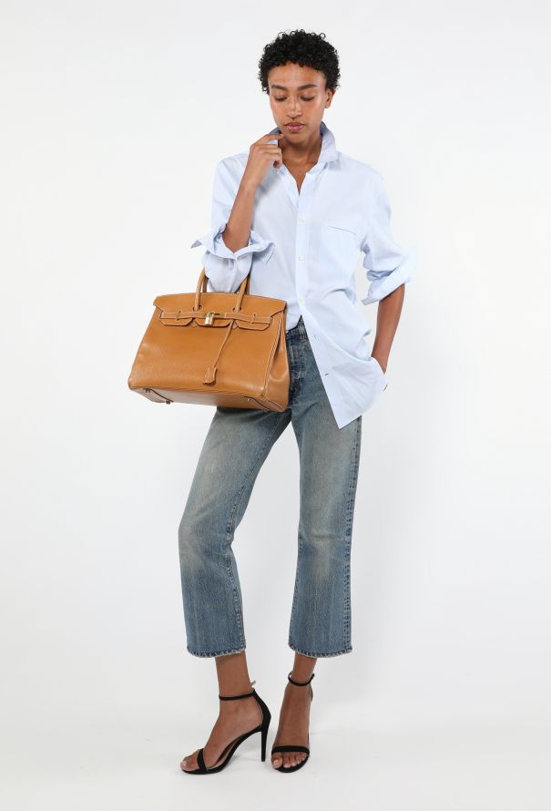 Hermès Beautifully Patinaed '90s Gold Birkin 35 - 2