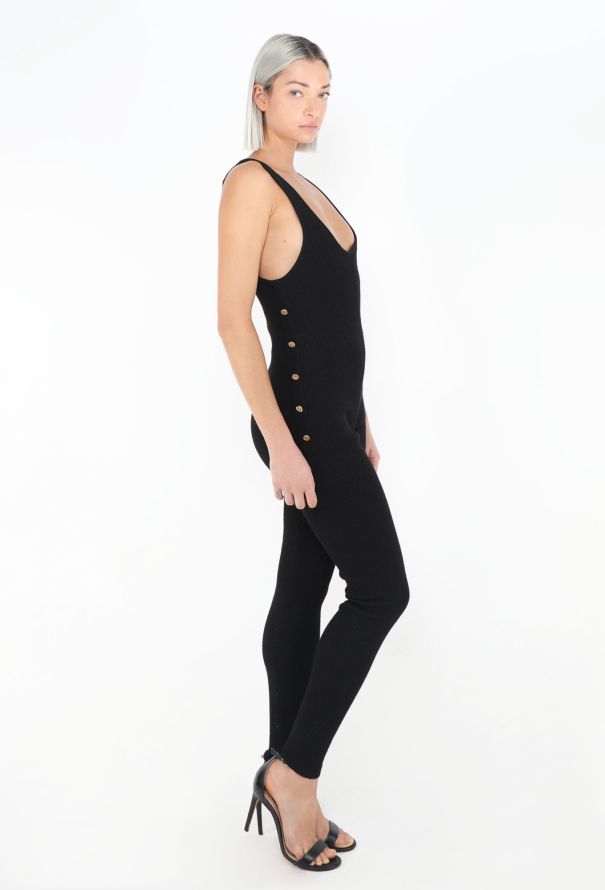Chanel ICONIC F/W 1994 Ribbed 'CC' Button Jumpsuit - 1