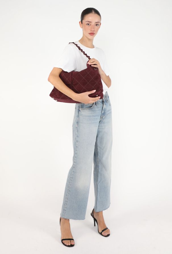 Chanel Quilted French Reviera Nubuck Hobo Bag - 4