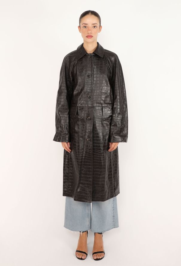 Toteme Croco Embossed Lambskin Coat, 2023 - 2