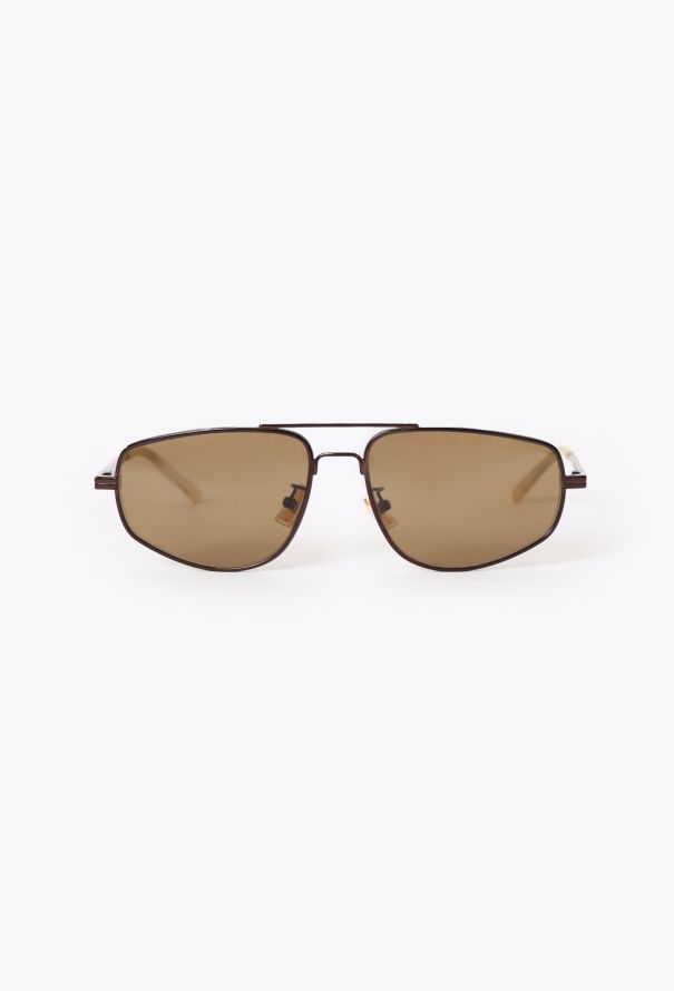 Bottega Veneta 2022 Squared Aviator Sunglasses - 1