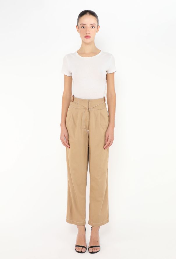 Loewe 2022 Buckled Cotton Trousers - 2