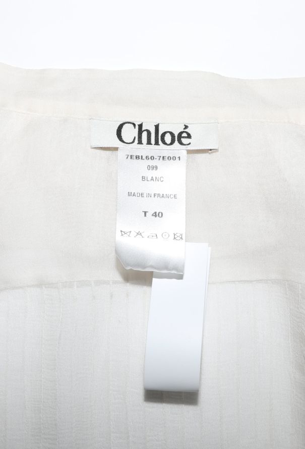 Chloé S/S 2007 Ruffled Silk Pinstripe Blouse - 8 Chloé S/S 2007 Ruffled Silk Pinstripe Blouse - 8
