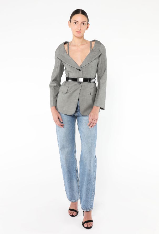 Prada Belted Décolleté Blazer - 3