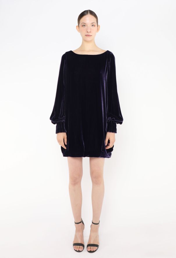 Alexander McQueen 2007 Velvet Bishop-Sleeve Dress - 2