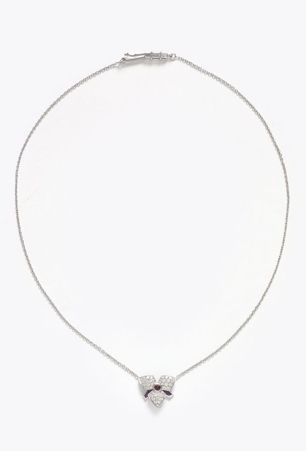 Cartier 18K White Gold Caresse d'Orchidée Necklace - 1