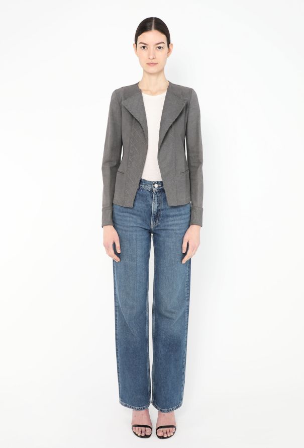 Chanel 2005 Quilted Iridescent Denim Jacket - 3 Chanel 2005 Quilted Iridescent Denim Jacket - 3