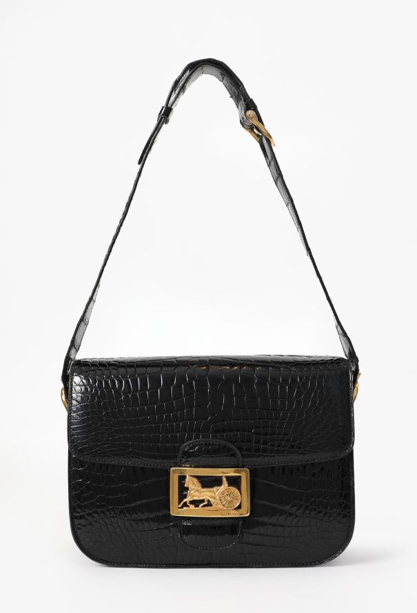 Céline Vintage Crocodile Calèche Bag - 1