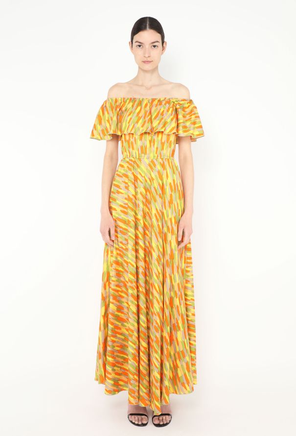 Off-Shoulder Silk Maxi Dress - 1