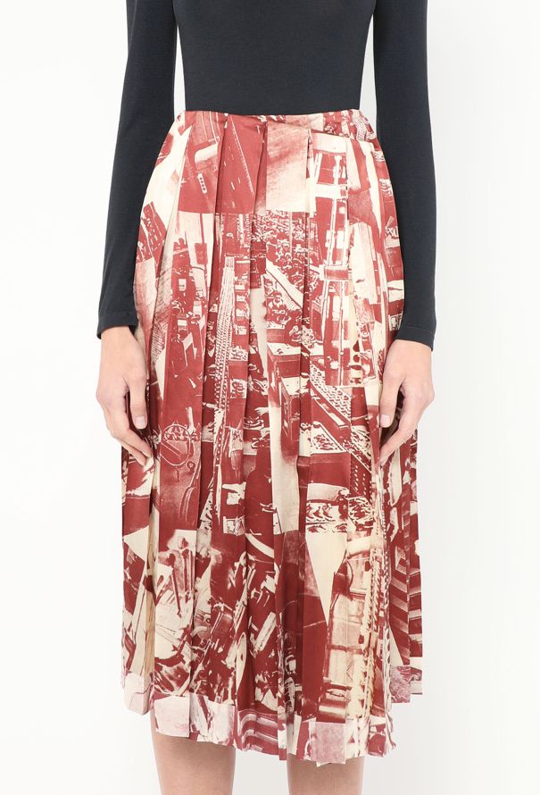 Céline S/S 2018 Factory Print Silk Skirt - 3 Céline S/S 2018 Factory Print Silk Skirt - 3