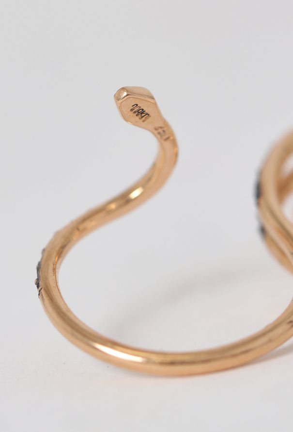 Modern Fine Jewelry Ileana Makri 18K Rose Gold Lucky Snake Double-Finger Ring - 5