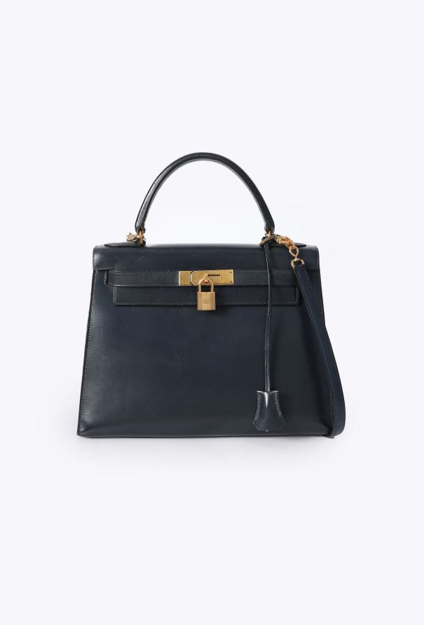 Hermès Vintage Navy Box Kelly Sellier 29 - 4 Hermès Vintage Navy Box Kelly Sellier 29 - 4