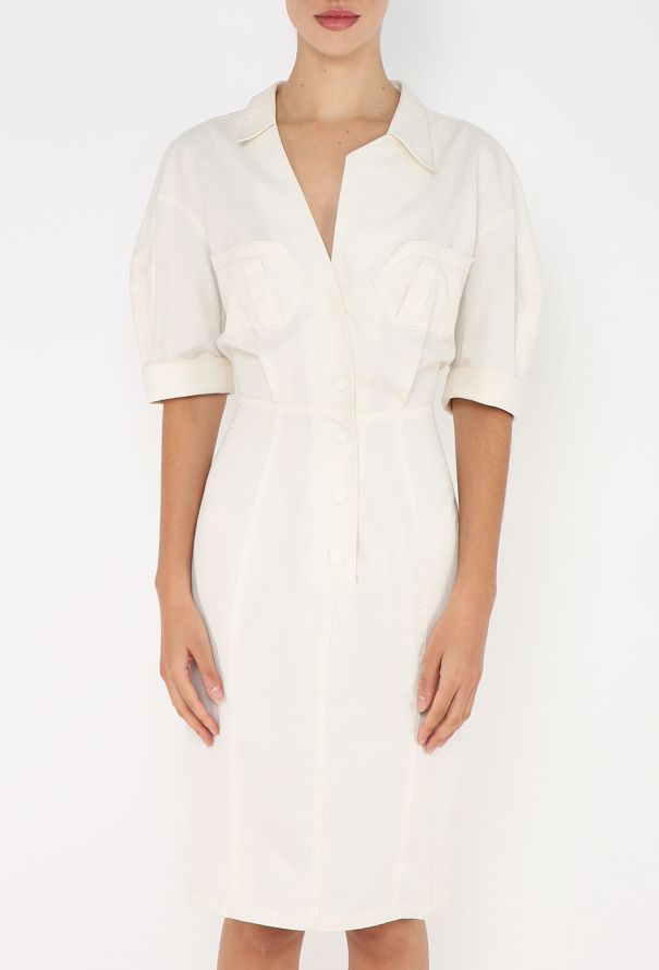 Thierry Mugler Vintage Hourglass Cotton Dress - 4