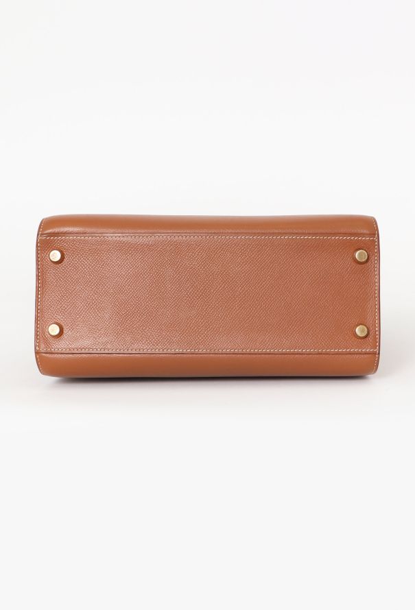 Hermès '90s Gold Smooth Grain Calf Kelly Sport MM - 10