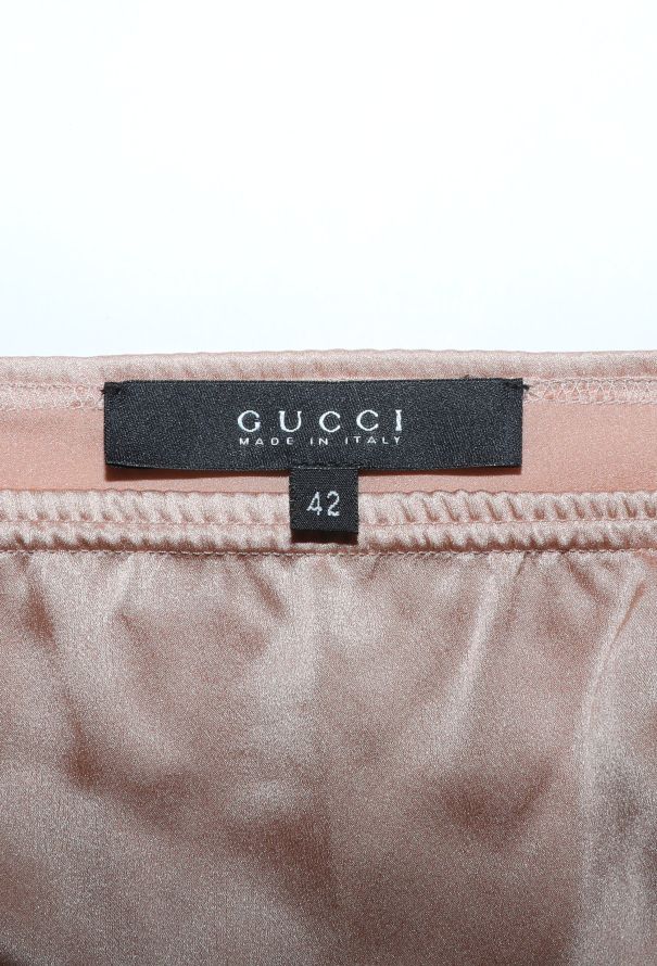 Gucci S/S 2004 Shirred Charmeuse Skirt - 6