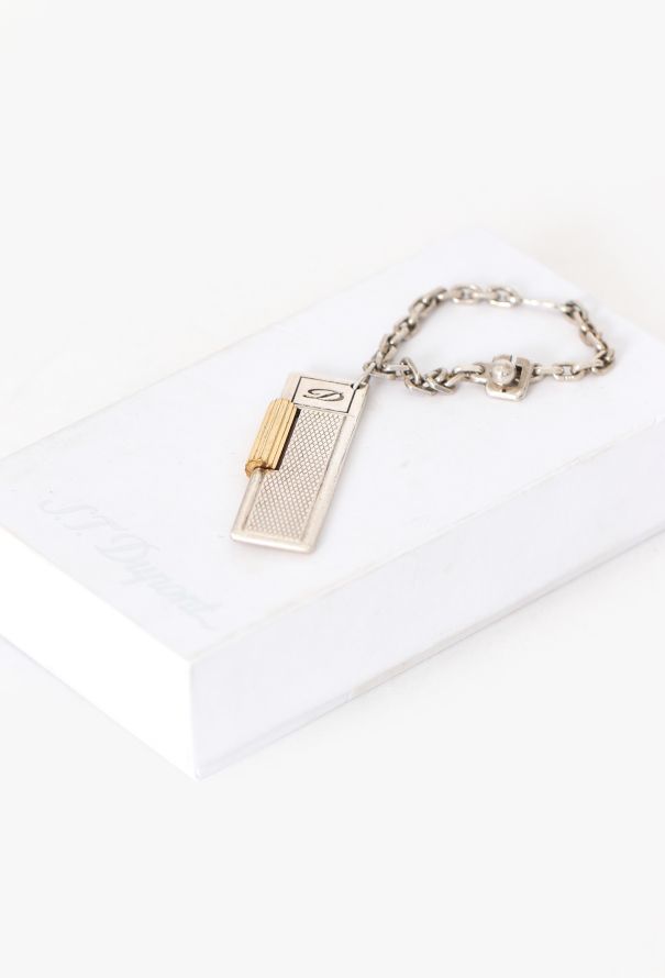 S.T. Dupont 1980s Silver Barley Lighter Keyring - 4