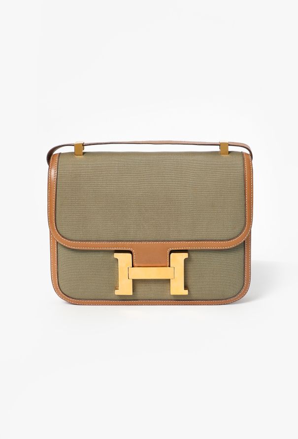 Hermès Vintage Toile & Gold Box Constance 23 - 1