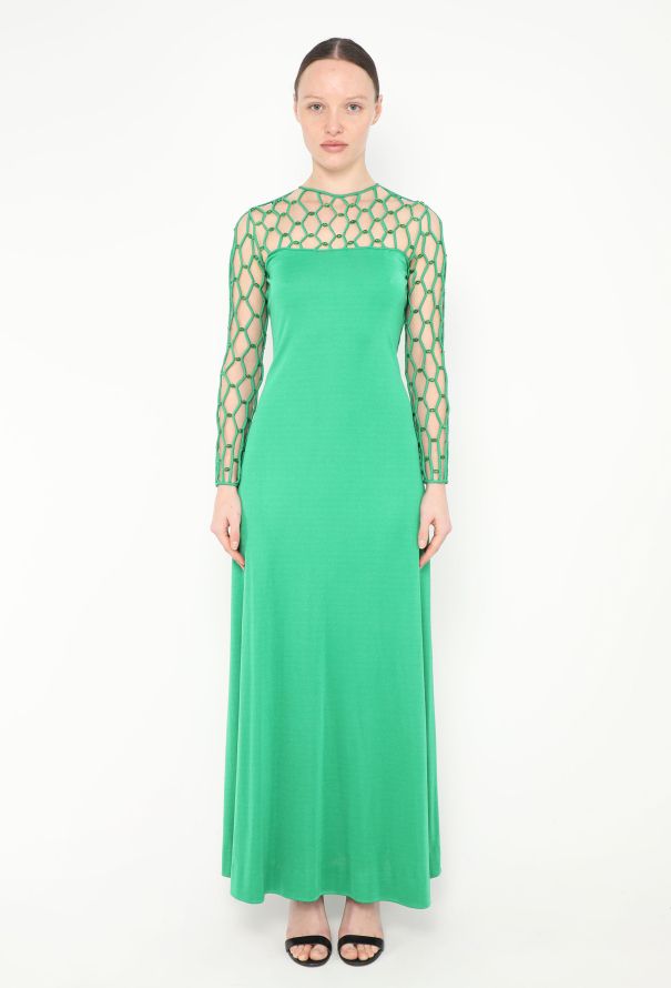 Azzaro RARE Couture 1971 Beaded Silk Gown - 1