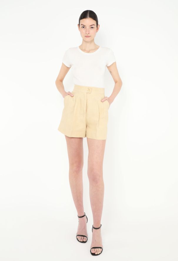 Chanel Early '90s Linen 'CC' Shorts - 1