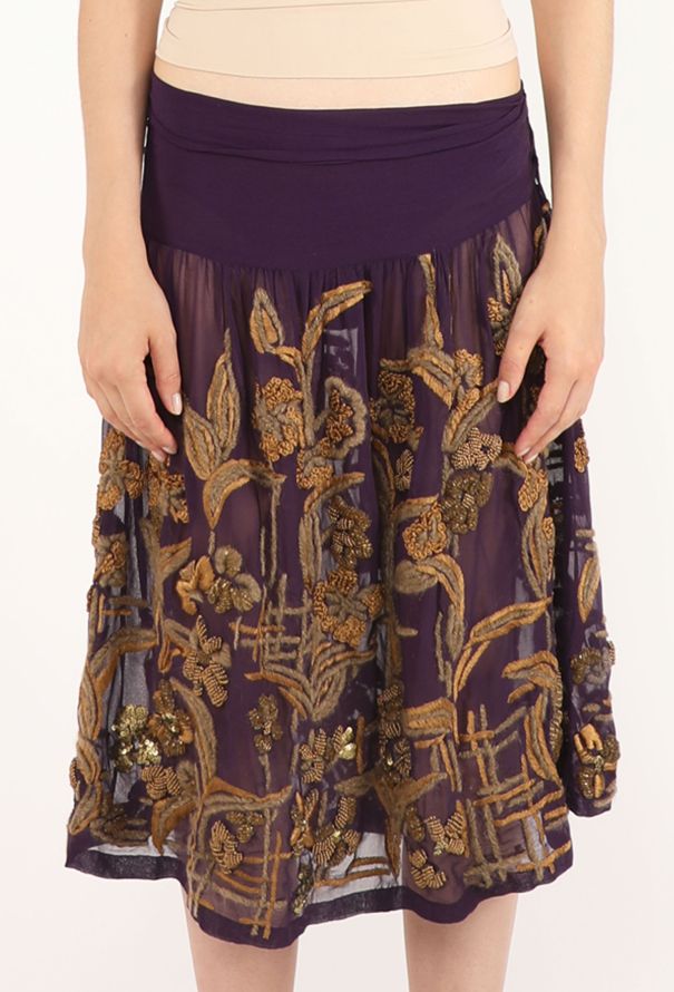 Dries Van Noten Embroidered Silk Skirt, 2006 - 4