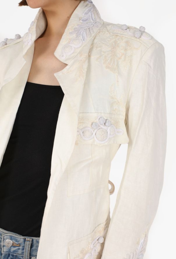 Dries Van Noten Embroidered Linen Jacket, Early 2000s - 6