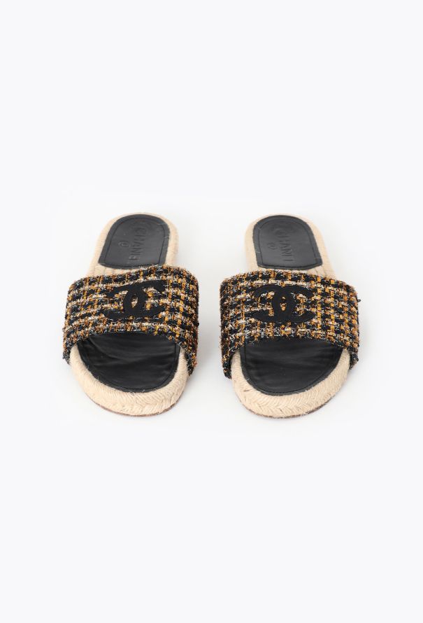 Chanel 2019 Metallic Tweed Espadrilles - 1