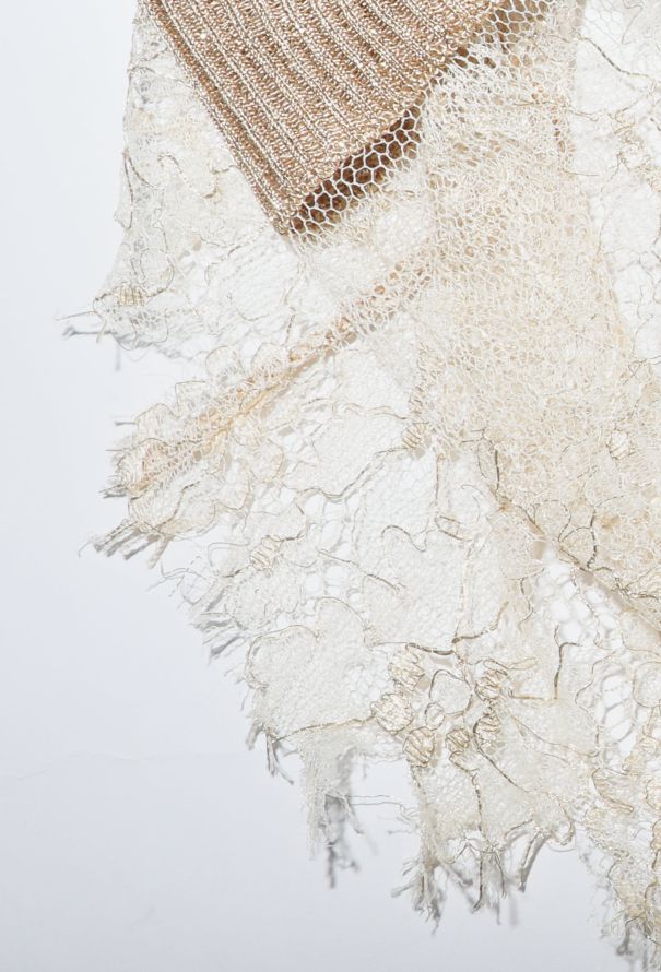 Valentino '90s Metallic Ribbed Lace Top - 6