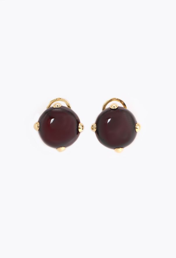 Pomellato 18k Yellow Gold & Almandine Clip Earrings - 1