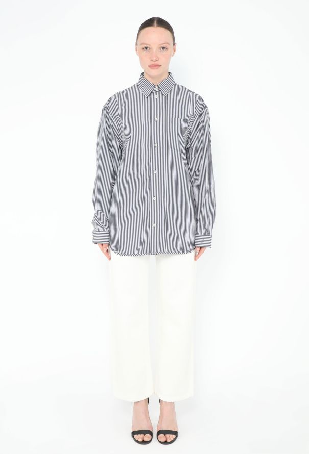 Balenciaga F/W 2016 Structured Pinstripe Shirt - 4