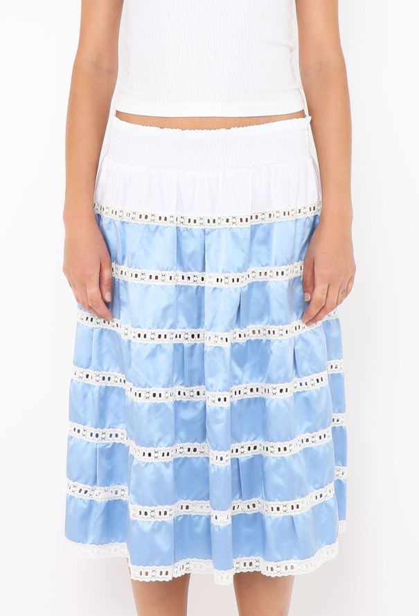 Prada Resort 2020 Lace Trim Skirt - 3