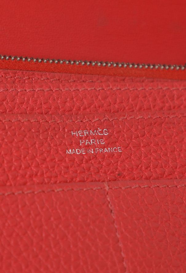 Hermès Red Taurillon Clémence Dogon GM Wallet - 11