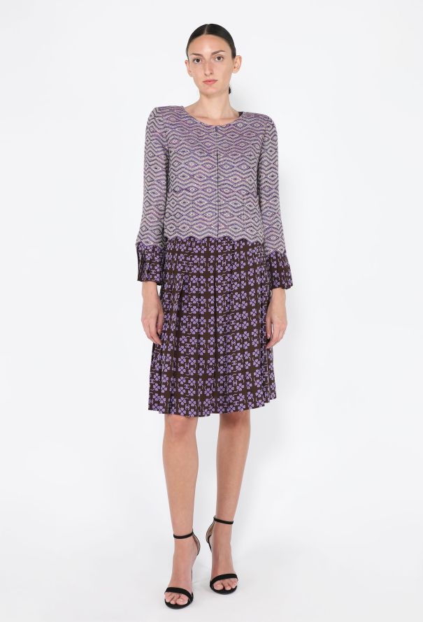 Chanel Tweed & Silk Clover Printed Ensemble, 2001 - 3
