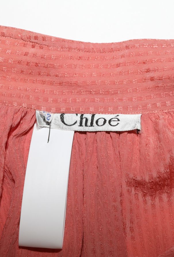 Chloé Vintage Belted Jacquard Silk Dress - 7
