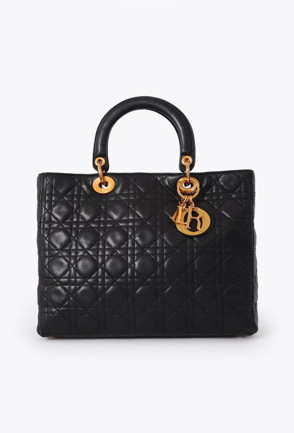 Dior Black Cannage Large Lady Dior - 1