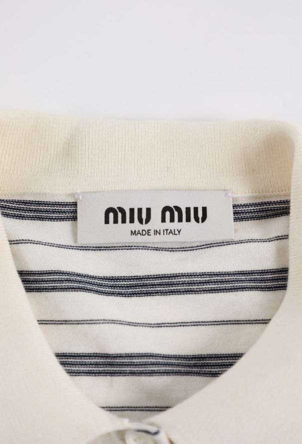Miu Miu 2024 Striped Logo Polo Top - 6 Miu Miu 2024 Striped Logo Polo Top - 6